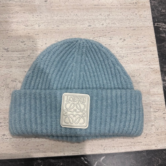 Loewe Accessories - Knit Beanie  NWOT  Blue/Cream